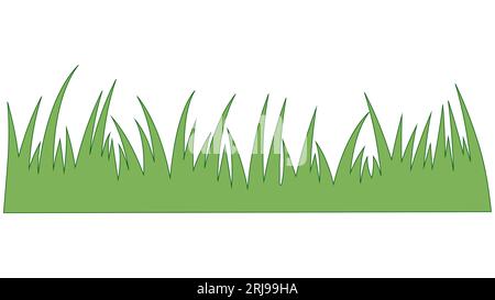 Herbe verte juteuse sur pelouse de bande dessinée, herbe verte de pelouse Illustration de Vecteur
