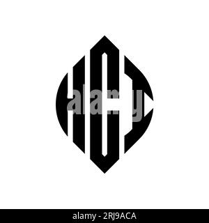 Conception de logo de lettre cercle HCI avec forme de cercle et d'ellipse. Lettres elliptiques HCI avec style typographique. Les trois initiales forment un logo circulaire. Ci HCI Illustration de Vecteur