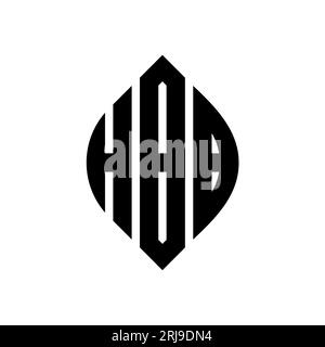 Logo de lettre cercle HBB avec forme de cercle et d'ellipse. Lettres elliptiques HBB avec style typographique. Les trois initiales forment un logo circulaire. Ci HBB Illustration de Vecteur