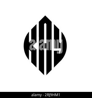Conception de logo de lettre de cercle KAY avec forme de cercle et d'ellipse. Lettres elliptiques KAY avec style typographique. Les trois initiales forment un logo circulaire. KAY ci Illustration de Vecteur