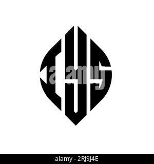 Logo de lettre cercle IYS avec forme de cercle et d'ellipse. Lettres elliptiques IYS avec style typographique. Les trois initiales forment un logo circulaire. IYS ci Illustration de Vecteur