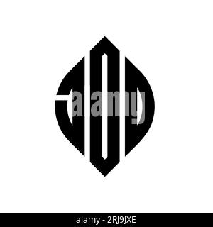 Logo de lettre cercle JDD avec forme de cercle et d'ellipse. Lettres elliptiques JDD avec style typographique. Les trois initiales forment un logo circulaire. JDD ci Illustration de Vecteur