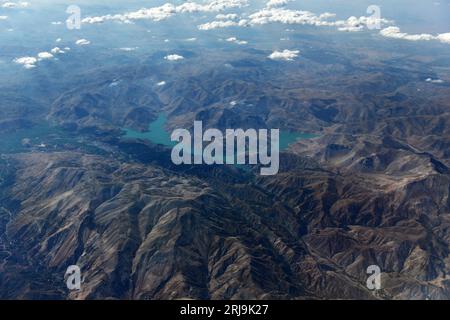 Vue aérienne du barrage de Keban en Turquie. Banque D'Images