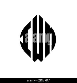 Design de logo de lettre de cercle D'IWM avec forme de cercle et d'ellipse. Lettres elliptiques IWM avec style typographique. Les trois initiales forment un logo circulaire. Ci IWM Illustration de Vecteur