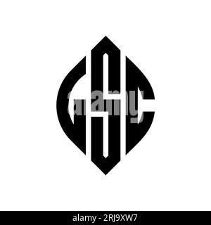 Logo de lettre cercle LSC avec forme de cercle et d'ellipse. Lettres elliptiques LSC avec style typographique. Les trois initiales forment un logo circulaire. Ci LSC Illustration de Vecteur