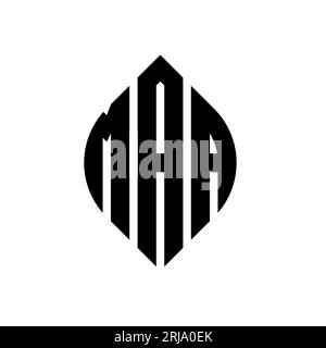 Logo de lettre cercle MAA avec forme de cercle et d'ellipse. Lettres elliptiques MAA avec style typographique. Les trois initiales forment un logo circulaire. MAA ci Illustration de Vecteur