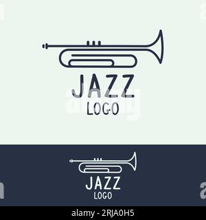 Simple Trumpet logo pour inspiration Jazz Festival Design Illustration de Vecteur