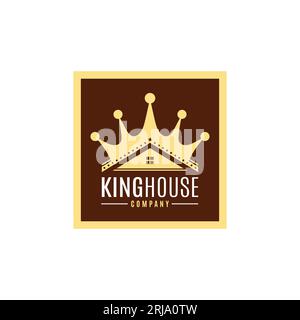 Couronne et maison pour l'inspiration de conception de logo ou d'étiquette d'entreprise immobilière Illustration de Vecteur