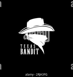 Inspiration de conception de logo de symbole de cowboy Gangster de Bandit Illustration de Vecteur