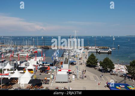 La semaine de Kiel ou régate de Kiel, base olympique Schilksee, Kiel, Schleswig-Holstein, Allemagne, Europe. Banque D'Images