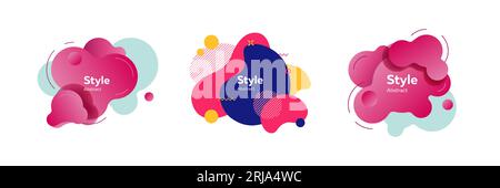 Collection d'éléments de flux abstraits tendance Illustration de Vecteur