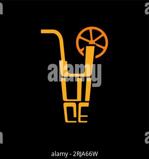 Glass Juice Typography logo design Illustration de Vecteur