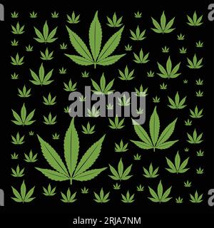 Motif de feuille de cannabis de marijuana pour motifs de tissu ou vecteur de conception de Bandana Illustration de Vecteur