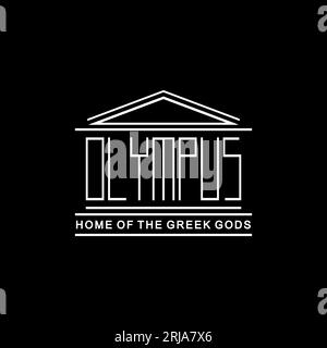 Olympus Typographie avec colonne de colonne grecque Rome Historical Building design logo Illustration de Vecteur