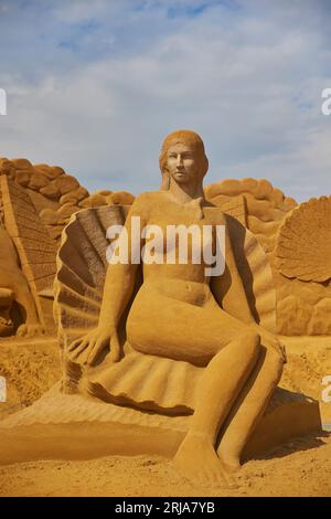 Sondervig, Danemark, 21 mai,2023: Festival international de sculpture sur sable Banque D'Images