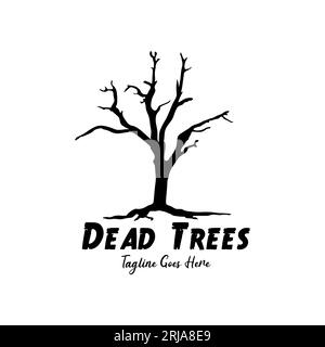 Conception de vecteur d'arbre sec sans feuille, logo Dead Tree Illustration de Vecteur