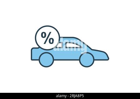 Icône car Leasing. Icône liée à crédit et prêt. convient pour la conception de site web, application, interfaces utilisateur, imprimable, etc Style d'icône ligne plate. vec simple Illustration de Vecteur