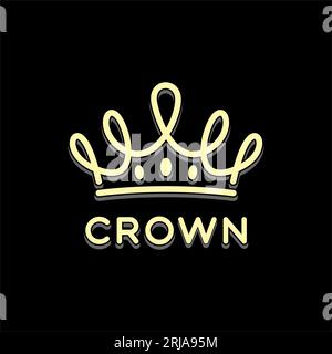 Couronne King Queen Princesse minimaliste simple Luxury élégant logo Design inspiration Illustration de Vecteur