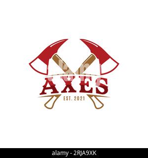 AX logo, axes croisés en bois logo Design Illustration de Vecteur