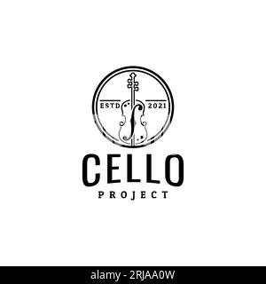 violon alto violoncelle violon orchestre logo musique groupe inspiration design logo Illustration de Vecteur