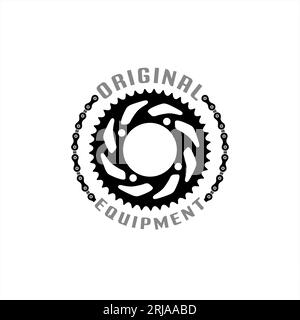 Logo d'engrenage et de chaîne symbole de pièces de rechange de véhicule inspiration de conception Illustration de Vecteur