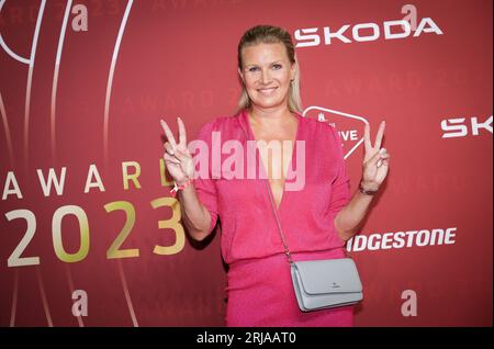 Hambourg, Allemagne. 21 août 2023. Magdalena Brzeska arrive à la cérémonie du « Sport Bild Award 2023 » dans les salles de vente aux enchères de poissons. Crédit : Christian Charisius/dpa/Alamy Live News Banque D'Images