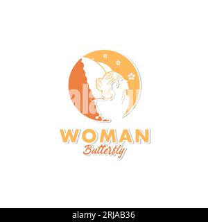 Beauté Butterfly Femme logo inspiration de conception Illustration de Vecteur
