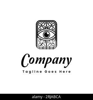 Eye logo Classic pour Illuminati, illusion, hypnose, magie, sorcière, mystère et conception de logo optique Illustration de Vecteur