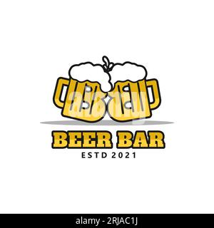 Lettre B bière verre toast pour Restaurant Bar logo Design inspiration Illustration de Vecteur