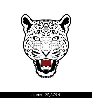 Roaring Cheetah Head Vector, Panther Head Leopard Tiger Jaguar Puma Design inspiration Illustration de Vecteur