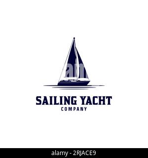 Inspiration de conception simple voile Yacht Silhouette logo Illustration de Vecteur