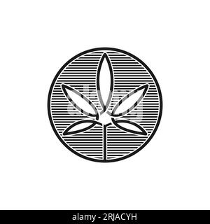 Cannabis Marijuana Leaf CBD Logo design inspiration Stock Vector