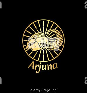 vecteur de logo de tête d'arjuna, antique classique et attrayant Illustration de Vecteur