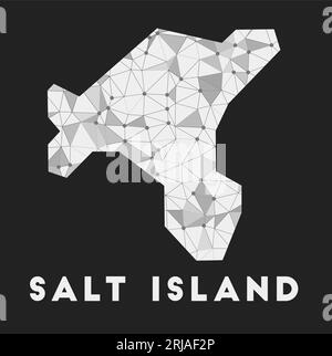 Salt Island - carte du réseau de communication. Design géométrique tendance de Salt Island sur fond sombre. Illustration de Vecteur