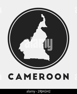 Icône Cameroun. Logo rond avec carte du pays et titre. Badge Cameroun élégant avec carte. Illustration vectorielle. Illustration de Vecteur