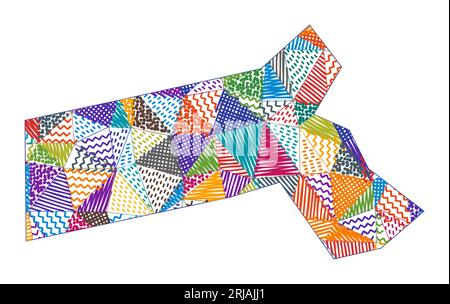 Carte de style enfant du Massachusetts. Polygones dessinés à la main en forme de Massachusetts. Illustration vectorielle. Illustration de Vecteur