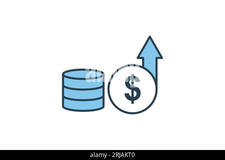 Icône profit. Icône liée à crédit et prêt. convient pour la conception de site web, application, interfaces utilisateur, imprimable, etc Style d'icône ligne plate. Vecteur simple d Illustration de Vecteur