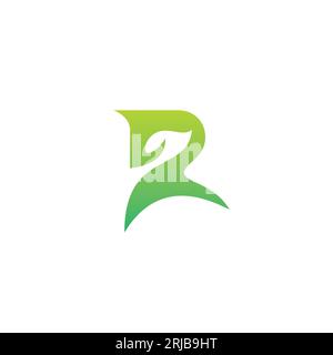 R Leaf logo Design Letter R nature logo Illustration de Vecteur