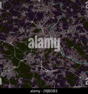 Carte vectorielle de Stuttgart, Allemagne Illustration de Vecteur