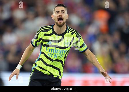Londres, Royaume-Uni. 21 août 2023. Jorginho d'Arsenal lors du match de Premier League à Selhurst Park, Londres. Le crédit photo devrait se lire : Paul Terry/Sportimage crédit : Sportimage Ltd/Alamy Live News Banque D'Images