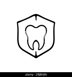 Icône de ligne dentaire. Dent, médecine, dentiste, caries, gencives, hôpital, mâchoire, douleur. Icône de ligne noire de vecteur sur fond blanc pour Business Illustration de Vecteur