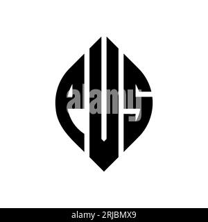 Logo PVS en forme de cercle et d'ellipse. Lettres elliptiques PVS avec style typographique. Les trois initiales forment un logo circulaire. Ci PVS Illustration de Vecteur