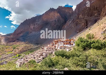 Vue du monastère de Lingshed, Ladakh, Inde Banque D'Images