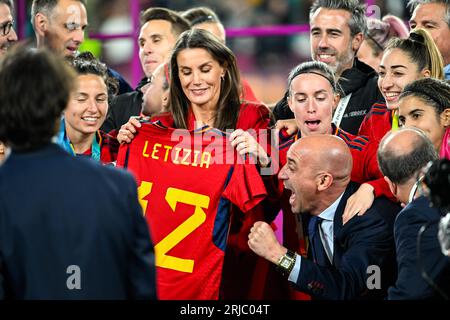 Sydney, Nouvelle-Galles du Sud, Australie, sa Majesté la Reine Letizia d'Espagne coupe du monde féminine de la FIFA 2023 finale Espagne - Angleterre au Stadium Australia (Accor Stadium) 20 août 2023, Sydney, Australie. (Keith McInnes/SPP) crédit : SPP Sport Press photo. /Alamy Live News Banque D'Images