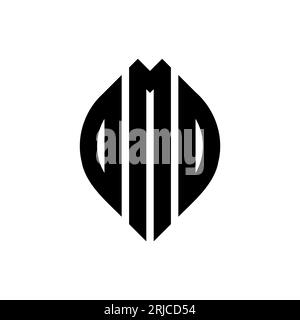 Logo de lettre cercle OMD avec forme de cercle et d'ellipse. Lettres elliptiques OMD avec style typographique. Les trois initiales forment un logo circulaire. Ci. OMD Illustration de Vecteur
