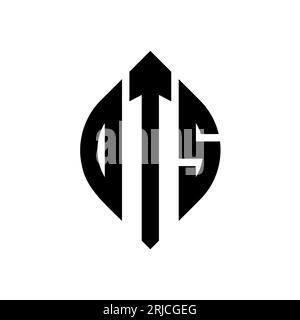 Logo de lettre cercle OTS avec forme de cercle et d'ellipse. Lettres elliptiques OTS avec style typographique. Les trois initiales forment un logo circulaire. Ci OTS Illustration de Vecteur