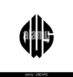 Logo de lettre cercle OWS avec forme de cercle et d'ellipse. Lettres elliptiques OWS avec style typographique. Les trois initiales forment un logo circulaire. Ci OWS Illustration de Vecteur
