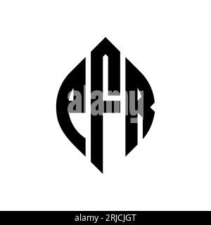 Logo en forme de cercle PFR avec forme de cercle et d'ellipse. Lettres elliptiques PFR avec style typographique. Les trois initiales forment un logo circulaire. Ci PFR Illustration de Vecteur