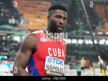 Budapest, Hongrie. 21 août 2023. Cristian Napoles de CUB, Triple saut masculin lors des Championnats du monde d'athlétisme 2023 le 21 août 2023 au Nemzeti Atletikai Kozpont à Budapest, Hongrie - photo Laurent Dairys/DPPI crédit : DPPI Media/Alamy Live News Banque D'Images