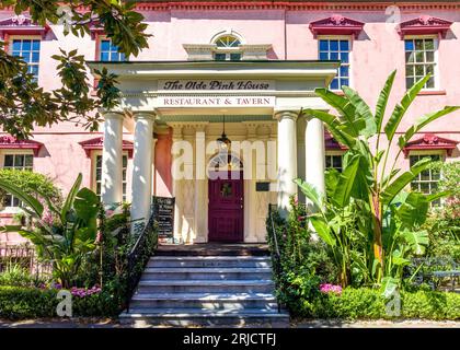 Historique The Olde Pink House and Restaurant Savannah, Géorgie, États-Unis d'Amérique Banque D'Images